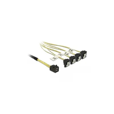 Produktbild von Delock Kabel Mini SAS HD SFF-8643 > 4 x SATA 7 Pin gewinkelt 0,5 m
