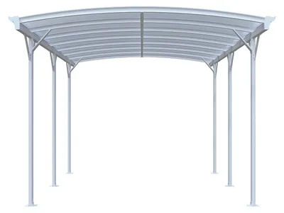 Produktbild von Freistehendes Carport aus Aluminium - 1 Fahrzeug - 15,15 m² - Weiß BARESA