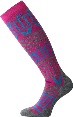 Image de Chaussettes de ski en mérinos SLA, couleur rose, longue durée