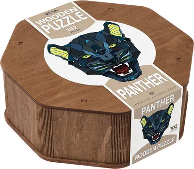 Produktbild von Buntes Holzpuzzle - Panther 28 x 31 cm
