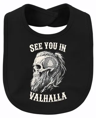 Zdjęcie produktu dla Widzę Cię w Walhalli. Wiking, czaszka, broda, wojownik, Odin, Valknut. Kolor: czarny. Rozmiar uniwersalny