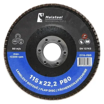 Productafbeelding van Slijpschijf Molatrade Lamellenslijpschijf O 115 x 22-2 mm- P80- VSM Zirkon