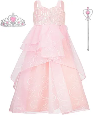 Produktbild von Kleid für Mädchen, rosa, mit Tüll und Pailletten, Größe 110 cm, ideal für Partys