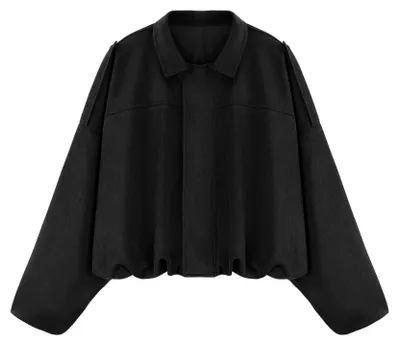 Image de Veste bomber en imitation daim oversize pour femmes, avec manches chauve-souris