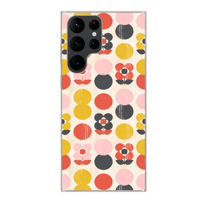 Produktbild von MuchoWow® Handyhülle Schutzhülle Hülle für Samsung Galaxy S22 Ultra Retro - Design - Blumen - Pastell Silikon Softcase Handy Hülle - Abbildung