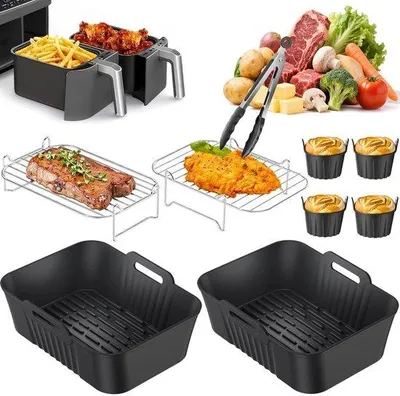 Obrázek produktu pro 9dílná sada příslušenství pro horkovzdušnou fritézu, vhodná pro styk s potravinami, odolná, 9 ks