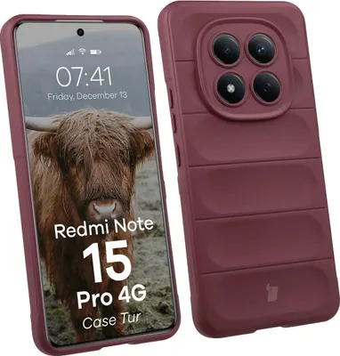Produktbild von Robuste Handyhülle für Xiaomi Redmi Note 15 Pro 4G, Bizon Case Tur, Burgunderrot