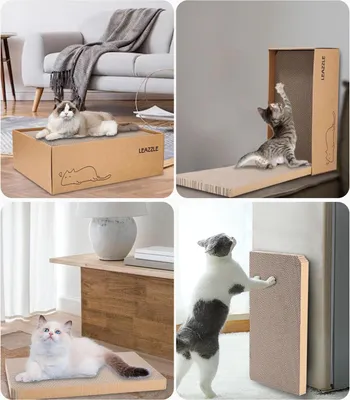 Produktbild von Kratzbretter mit Katzenkratzbox - doppelseitiges Karton - nachhaltig - 435 x 295 x 14 cm