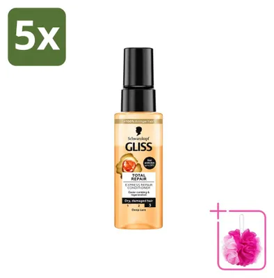 Productafbeelding van 5 x Schwarzkopf Gliss Total Repair Express Repair Conditioner, 70 ml - Voordeelverpakking - 5 stuks