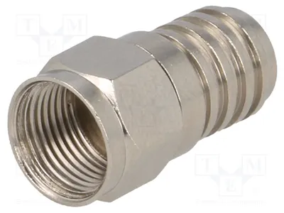Immagine prodotto di 5 connettori F maschio, dritti, da 6 mm, con morsetto. Connettori F