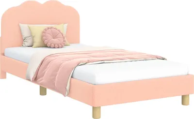Image de Cadre de lit pour enfants avec tête de lit Rose 80 x 200 cm