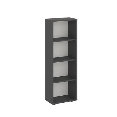 Produktbild von KOMTO Bücherregal 40 cm breit, Anthrazit, Bücherregal mit 4 Ebenen und höhenverstellbaren Böden, Standregal, Lagerregal, Bücherregal Lumo