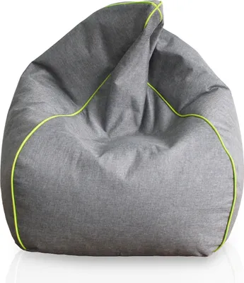 Produktbild von Sitzsack in Leinenoptik mit farbiger Biese ca. 60 x 100 cm, Apfelgruen