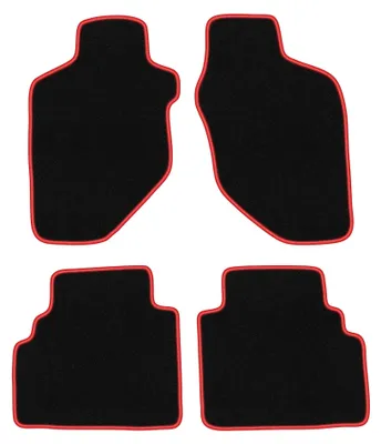 Productafbeelding van Velours automatten voor Opel Frontera B 1998-2006 – 4-delig, zwart/rood, op maat – Wielganizator CARLUX