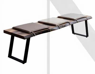 Productafbeelding van Bank, modern design, bruin, hout, comfortabel, minimalistisch, voor de eetkamer