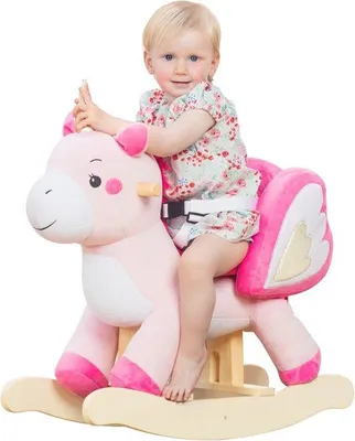 Productafbeelding van Houten Hobbelpaard Eenhoorn voor Baby's van 1-12 Jaar - Schommel speelgoed voor Binnen en Buiten, Roze