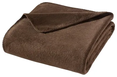 Zdjęcie produktu dla Supermiękki koc z bawełny, certyfikat Oeko-Tex, 150 x 200 cm, kolor brązowy
