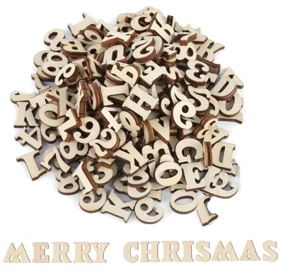 200 Holz-Buchstaben & Zahlen A-Z, 0-9 für DIY & Lernen
