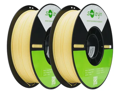 Produktbild von Creality Soleyin Ultra PLA Filament, 1.75mm, 2KG für 3D Drucker, 2 x 1kg- Ananasgelb - 3301010506