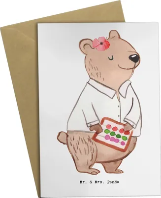 Produktbild von Mr. & Mrs. Panda neujahrskarte Bankfachfrau Herz - Weiß - Geschenk, Bankangestellte, weihnachtskarten, Grußkarte, einladungskarten, Erfolgreich, babykarte, osterkarten