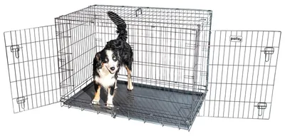 Image de Cage de transport pliable pour grands chiens, dimensions : 122 x 75 x 84 cm