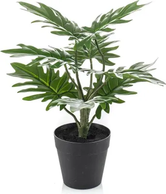 Produktbild von artplants.de Künstlicher Philodendron selloum ROVILG, Dekotopf, 28cm - Kunstpflanze