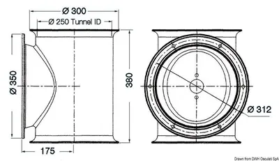 Zdjęcie produktu dla Tunel LEWMAR do pędnika rufowego Ø 250 mm, 1 szt