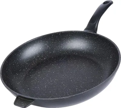 Zdjęcie produktu dla Patelnia do smażenia, 32 cm, nieprzywierająca powłoka granitowa, trwała konstrukcja, czarna