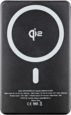 Productafbeelding van ER POWER Qi2 Dual Powerbank 5000mAh met USB-C - Ruimtegrijs