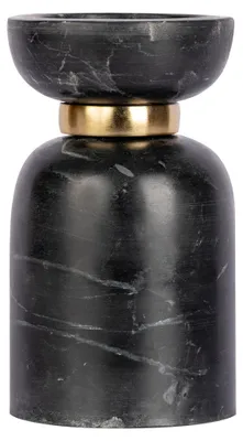 Produktbild von Kerzenhalter Satori aus schwarzem Marmor und Aluminium