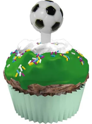 Produktbild von Muffinsticker Fussball 12 Stück Ø 5 cm