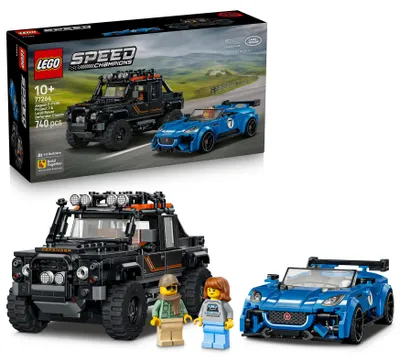 Produktbild von LEGO Speed Champions Jaguar Project 7 & Land Rover Defender - Bauset mit 2 Spielzeugautos und 2 Minifiguren - Geschenk für Kinder und Autofans ab 10 Jahren - 77264