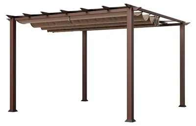 Produktbild von Paragon Outdoor Aluminium Pergola Florida 1111 Holzoptik Dunkelbraun 350x350x235 cm