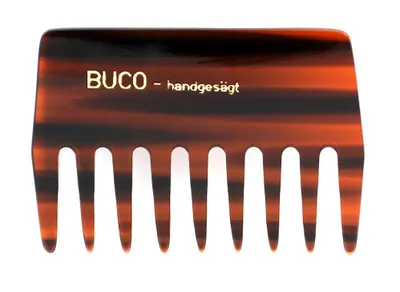 Produktbild von Kamm grobzinkig handgesägt, 9 cm, Celluloseacetat, braun – BUCO