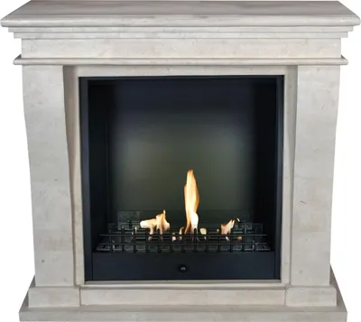 Image de Xaralyn cheminée à éthanol - Kreta-Mini BCL-SWP - pierre naturelle blanche polie - chauffage 3 kW - cheminée encastrable incluse - cheminée décorative