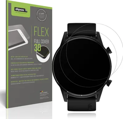 Produktbild von 2x Full Cover Schutzfolie matt für Tecno Watch Pro 2 Panzerfolie Anti-Shock