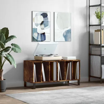 Immagine prodotto di 2025 Armadio moderno in rovere fumé 100x38x48 cm materiale a base di legno - ripiani per CD e DVD,Design 2202472 1pacco