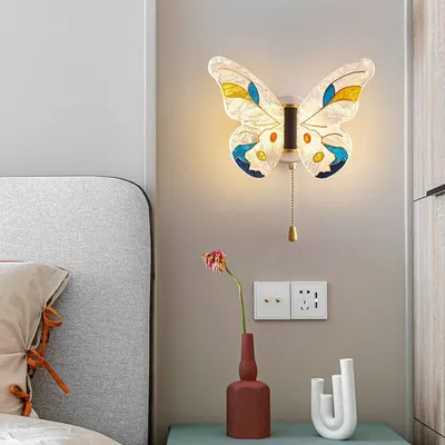Obrázek produktu pro Nástěnná svítidla Butterfly 8W，3-barevná stmívatelná，Barevná led nástěnná svítidla，Vnitřní noční lampička do dětského pokoje，Ložnice（S vypínačem）