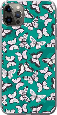Produktbild von MuchoWow® Handyhülle Schutzhülle Hülle für Telefoonhoesje iPhone 13 Pro Max Mädchen - Schmetterling - Tiere - Muster - Mädchen - Kinder - Kinder Silikon Softcase Handy Hülle - Mobiltelefon