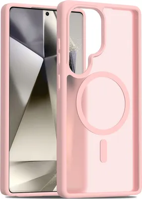 Produktbild von Magnetisch Hülle für Samsung Galaxy S25 Ultra, Kompatibel mit MagSafe, Transluzente Matt Rückseite Handyhülle Pink