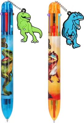 Image de Stylo à bille Dino World avec 6 couleurs d'encre