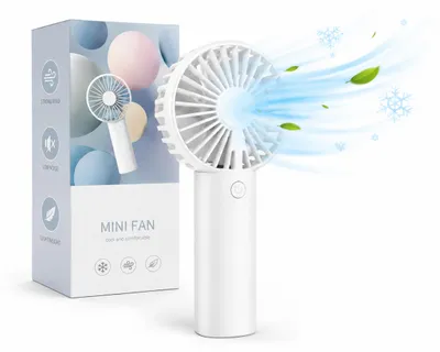 Produktbild von Tragbarer USB-Handventilator in Weiß – kompakt und leicht, ideal für Reisen, Büro und Alltag
