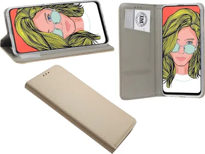 Produktbild von cofi1453® Buch Tasche "Smart" kompatibel mit HUAWEI P SMART Z Handy Hülle Etui Brieftasche Schutzhülle mit Standfunktion, Kartenfach Gold