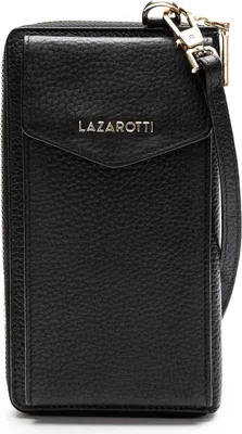 Produktbild von Lazarotti Leder Geldbörse Umhängetasche Bologna Leather Zip Around Wallet With Phone Pocket Black 2 schwarz