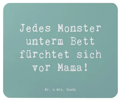 Produktbild von Mr. & Mrs. Panda Mauspad Spruch Mama Mut - Meeresbrise - Geschenk, pc mausunterlage, Monster, Sicherheit, Kinder, Mousepad, Schutz, Mutterschaft, Familie, Mouse Pad