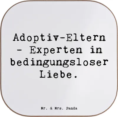 Produktbild von Mr. & Mrs. Panda untersetzer personalisiert Adoptiveltern Liebe - Weiß - Geschenk, Personalisierter Bierdeckel, Adoption, Elternschaft, PErsonalisierte, bedruckt, Familie