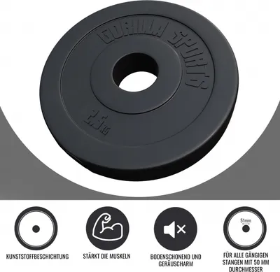 Obrázek produktu pro Gorilla Sports Sada zátěžových desek 2 x 2,5 kg