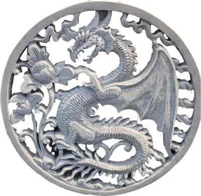 Produktbild von Schönes Drachen Wandbild aus Steinguss Neu Frostfest Witterungsbeständig A-DR01