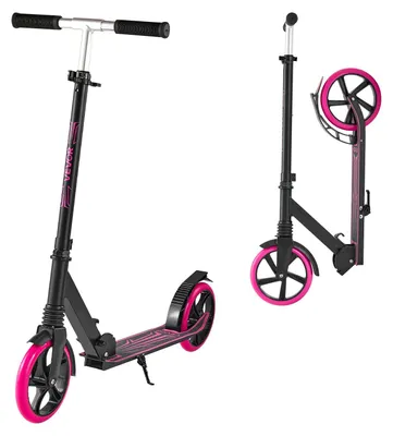 Kinder-Scooter, 2 Räder, höhenverstellbar, klappbar, bis 100 kg, rosa