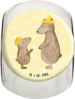 Produktbild von Mr. & Mrs. Panda Teedose Bären mit Hut XL 2000ml - Gelb Pastell - Geschenk, Kinder, keksdose glas, Süßigkeiten, Bruder, Kaffeedose, gewürzglas, Family, Vorratsbehälter